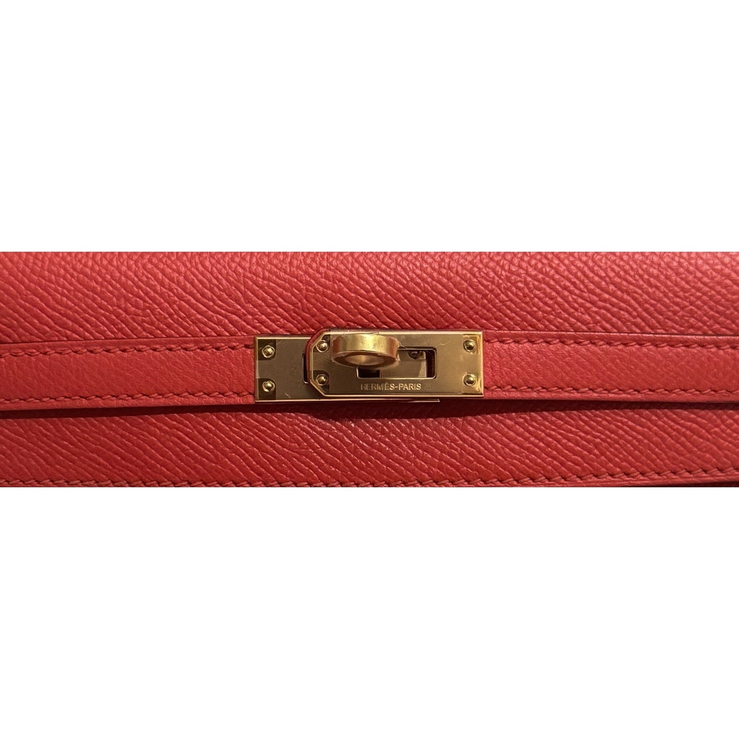 Hermes Kelly 25 Sellier Rouge Tomate Red Epsom Leather Gold Hardware RARE