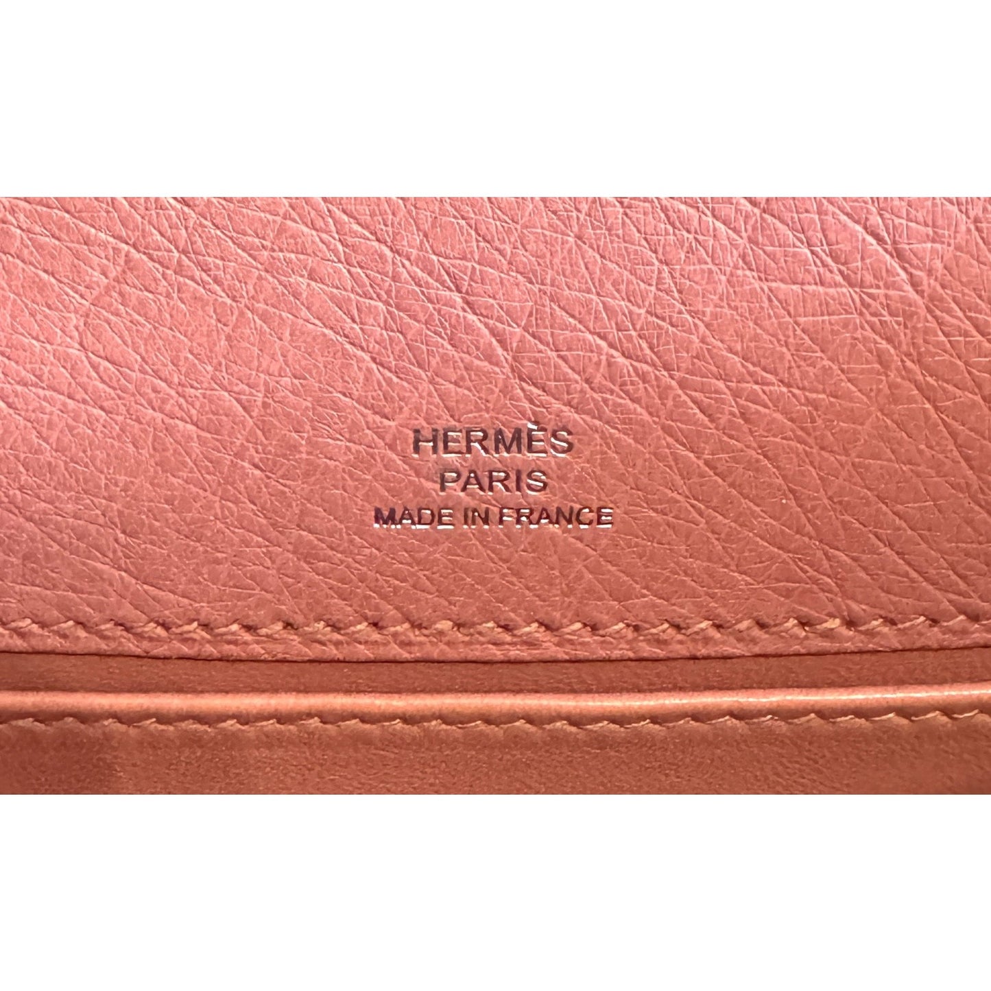 Hermes Kelly Pochette Terre Cuite Pink Ostrich Leather Palladium Hardware
