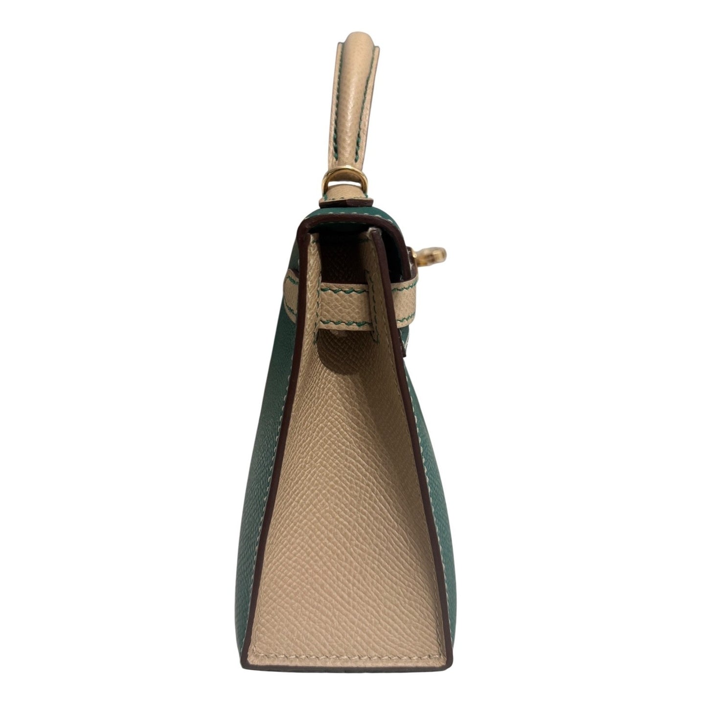 Hermes Kelly Mini 20 Special Order Malachite Trench Epsom Leather Permabrass HWR