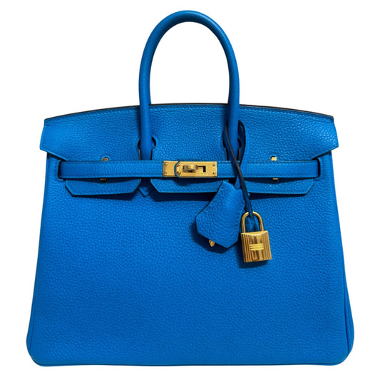 Hermes Birkin 25 Blue Zanzibar Togo Leather Gold Hardware