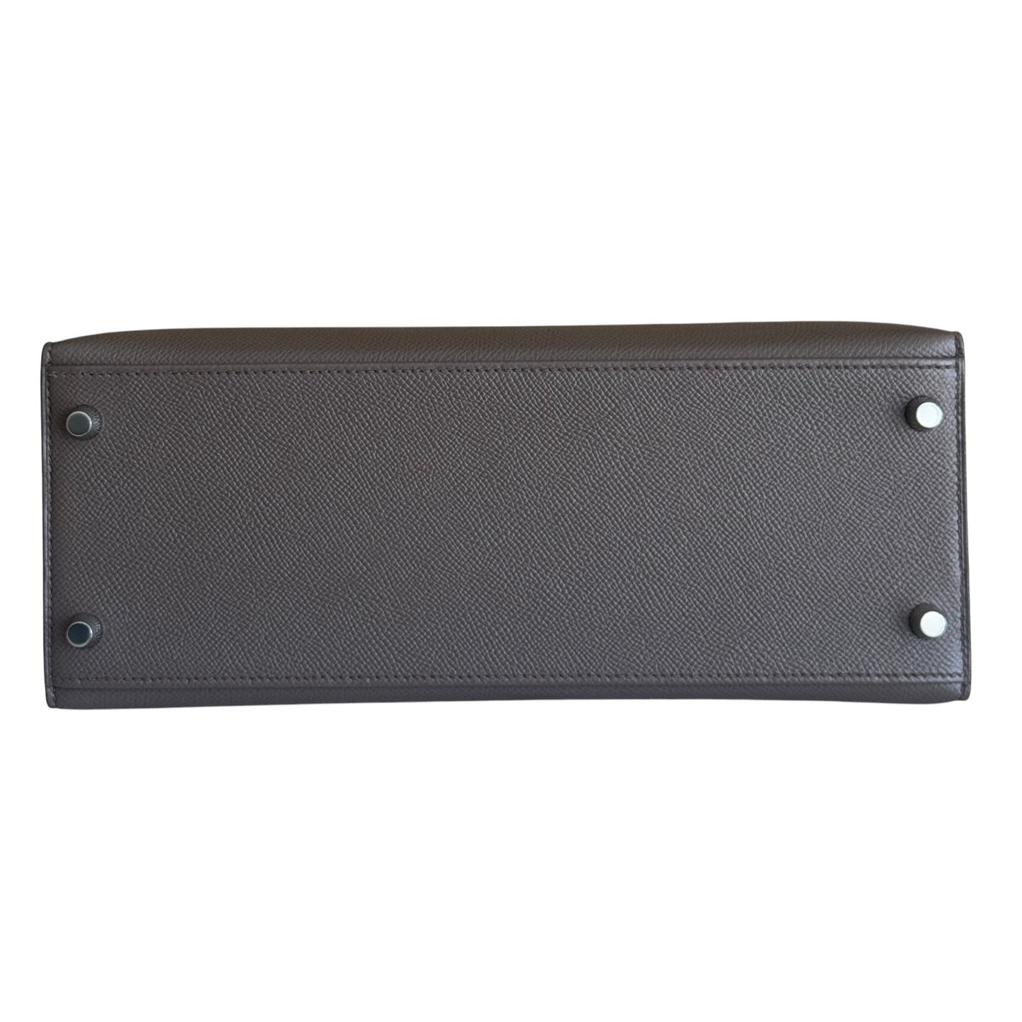 Hermes Kelly 28 Sellier Etain Gray Epsom Leather Palladium Hardware RARE