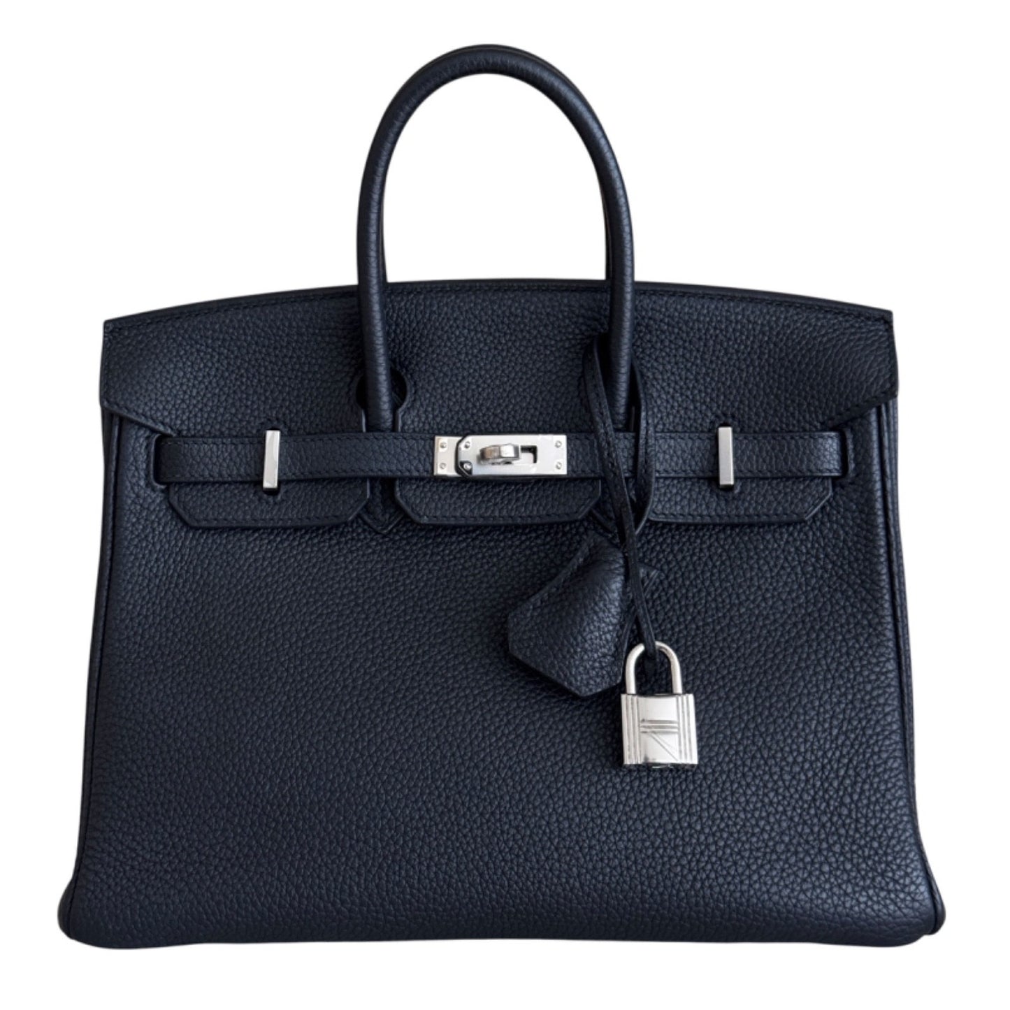 Hermes Birkin 25 Bleu Nuit Dark Blue Togo Leather Palladium Hardware RARE