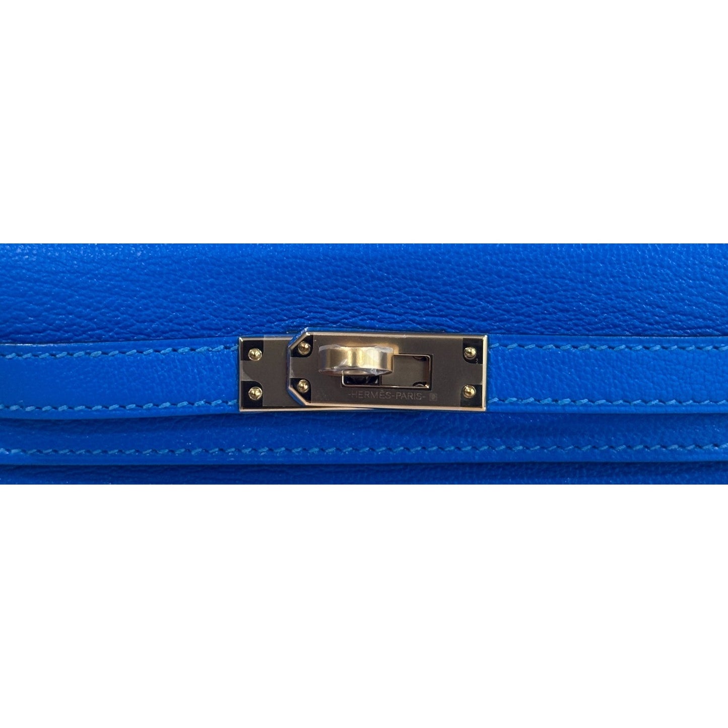 Hermes Kelly Mini 20 Blue Hydra Chevre Leather Gold Hardware RARE