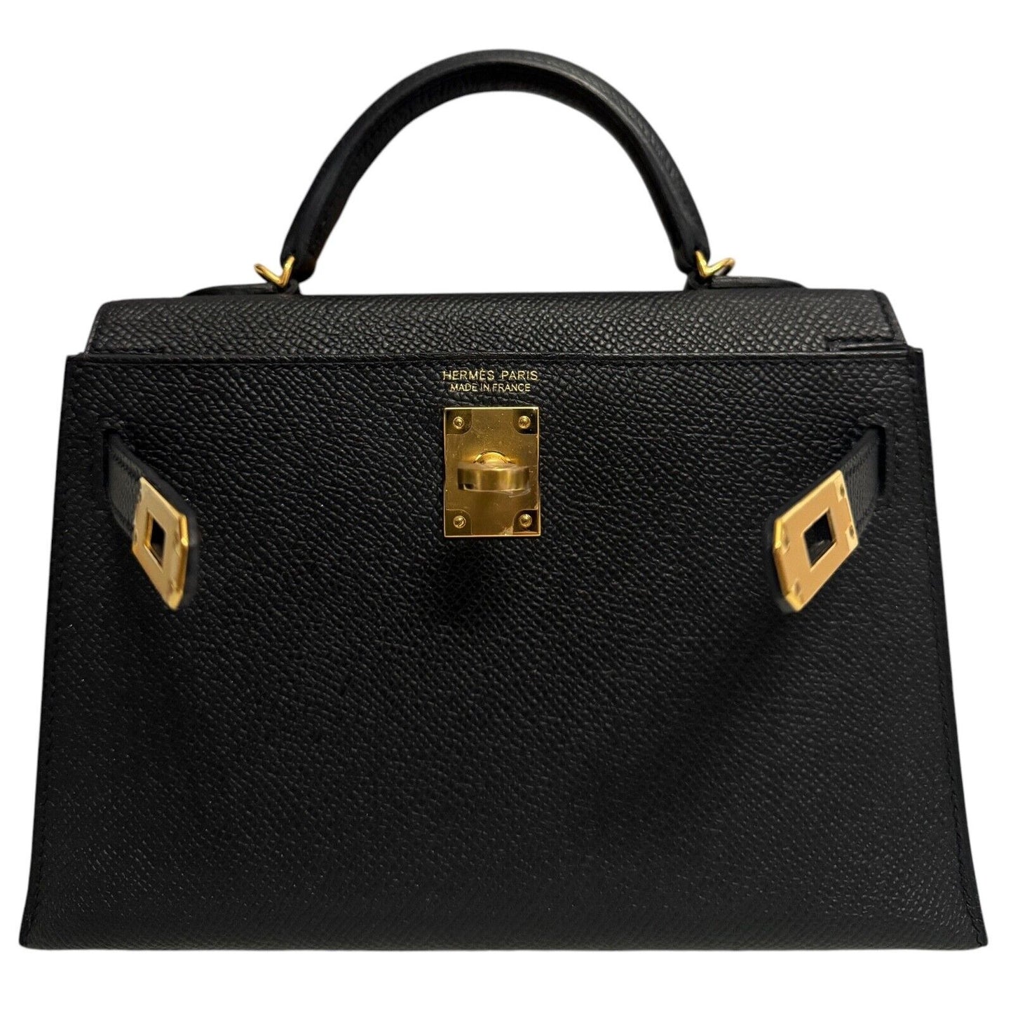 Hermes Kelly Mini 20 Black Noir Epsom Leather Gold Hardware