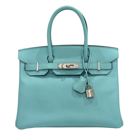 Hermes Birkin 30 Blue Atoll Epsom Leather Palladium Hardware