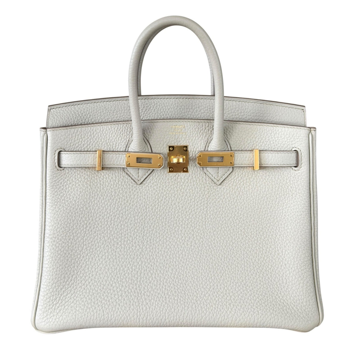 Hermes Birkin 25 Beton Beige Cream Togo Leather Gold Hardware