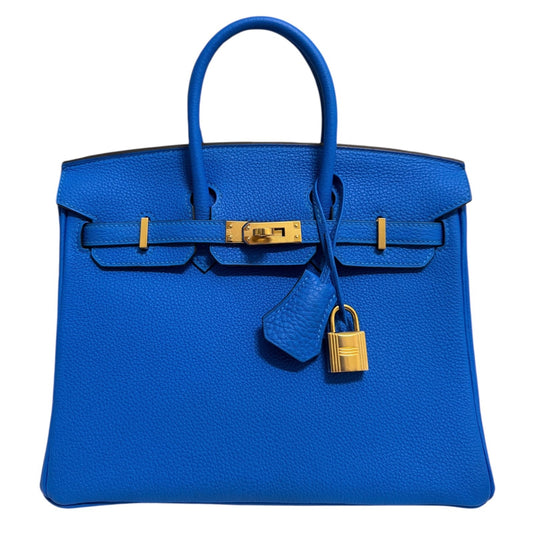 Hermes Birkin 25 Blue Hydra Togo Leather Gold Hardware RARE New 2024