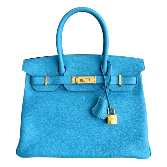 Hermes Birkin 30 Bleu du Nord Blue Togo Leather Gold Hardware RARE