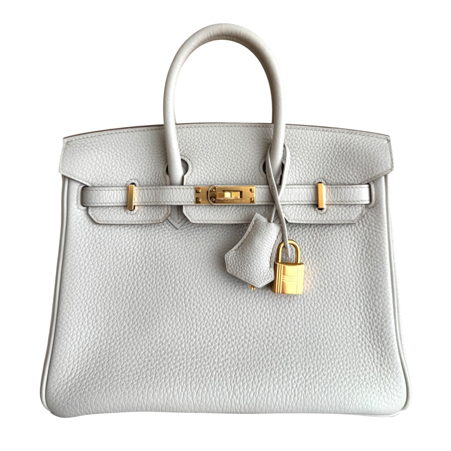 Hermes Birkin 25 Beton Beige Cream Togo Leather Rose Gold Hardware