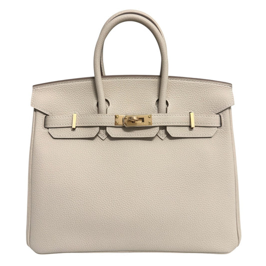 Hermes Birkin 25 Craie Cream White Togo Leather Gold Hardware