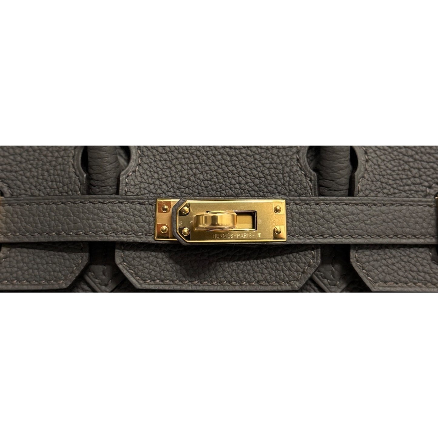 Hermes Birkin 25 Gris Etain Gray Togo Leather Gold Hardware Handbag