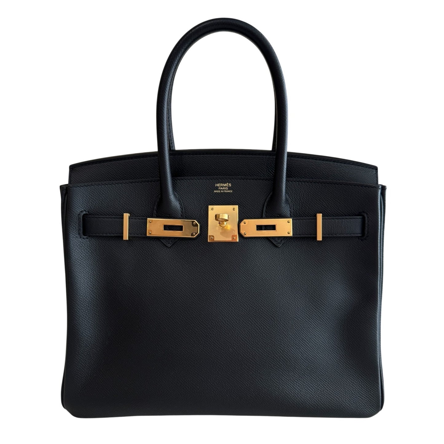 Hermes Birkin 30 Black Noir Epsom Leather Gold Hardware RARE