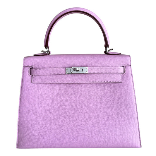 Hermes Kelly 25 Sellier Mauve Sylvester Pink Epsom Palladium Hardware 2025
