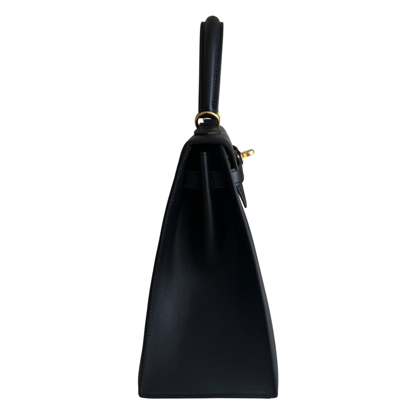 Hermes Kelly 25 Sellier Black Noir Sombrero Leather Gold Hardware RARE