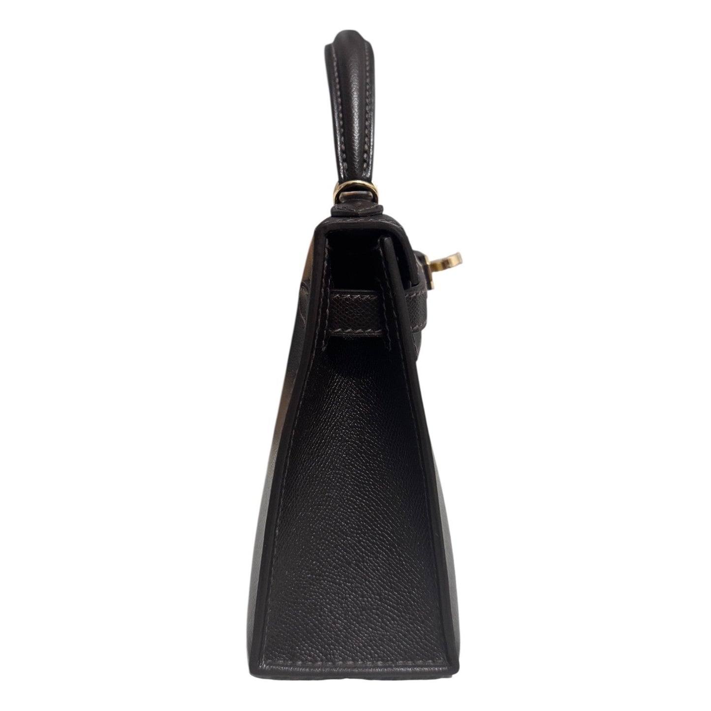 Hermes Kelly Mini 20 Bai Brun Brown Madame Leather Permabrass Hardware New RARE