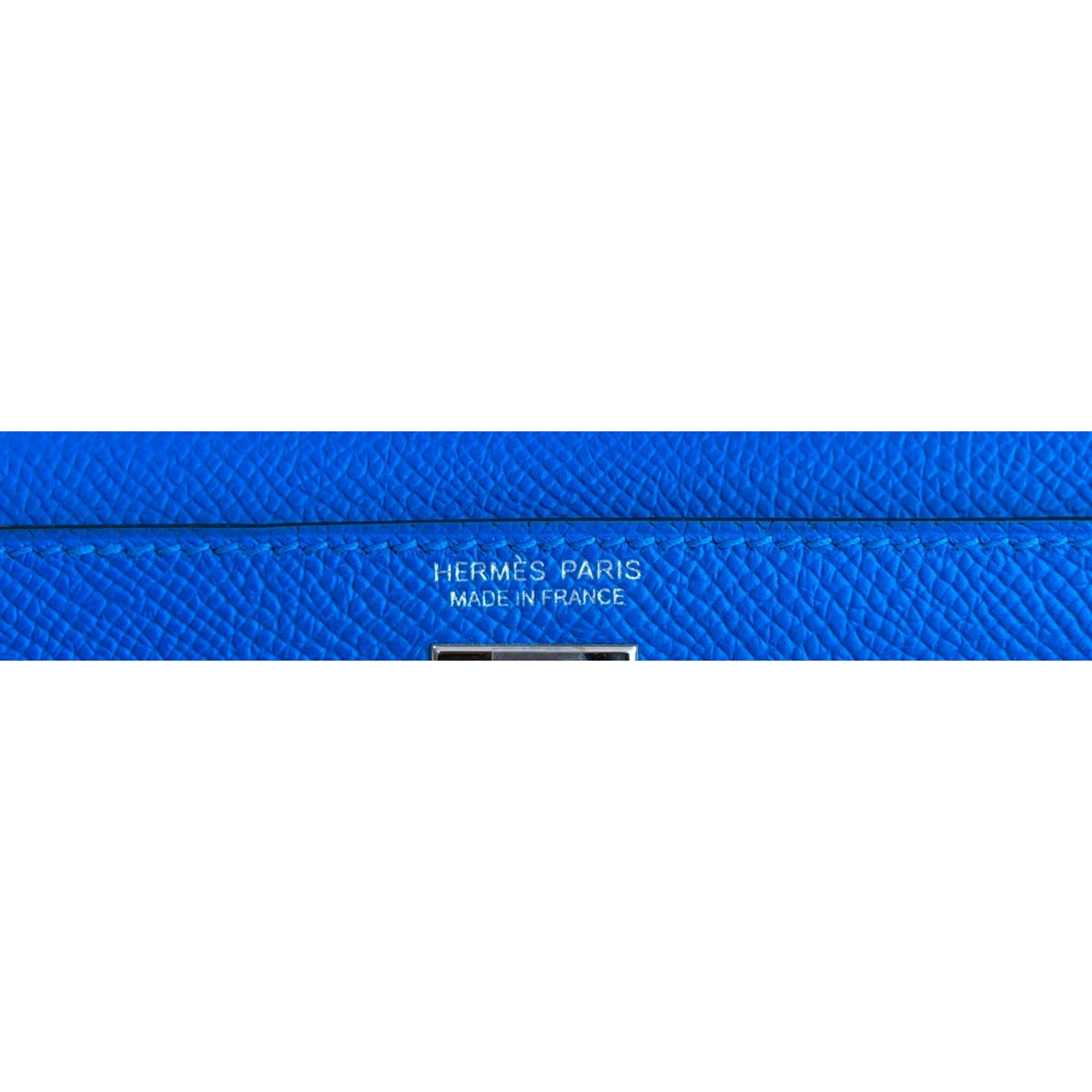 Hermes Mini Kelly Tri Color Blue Hydra, Vert Moyen, Alezan Epsom Palladium