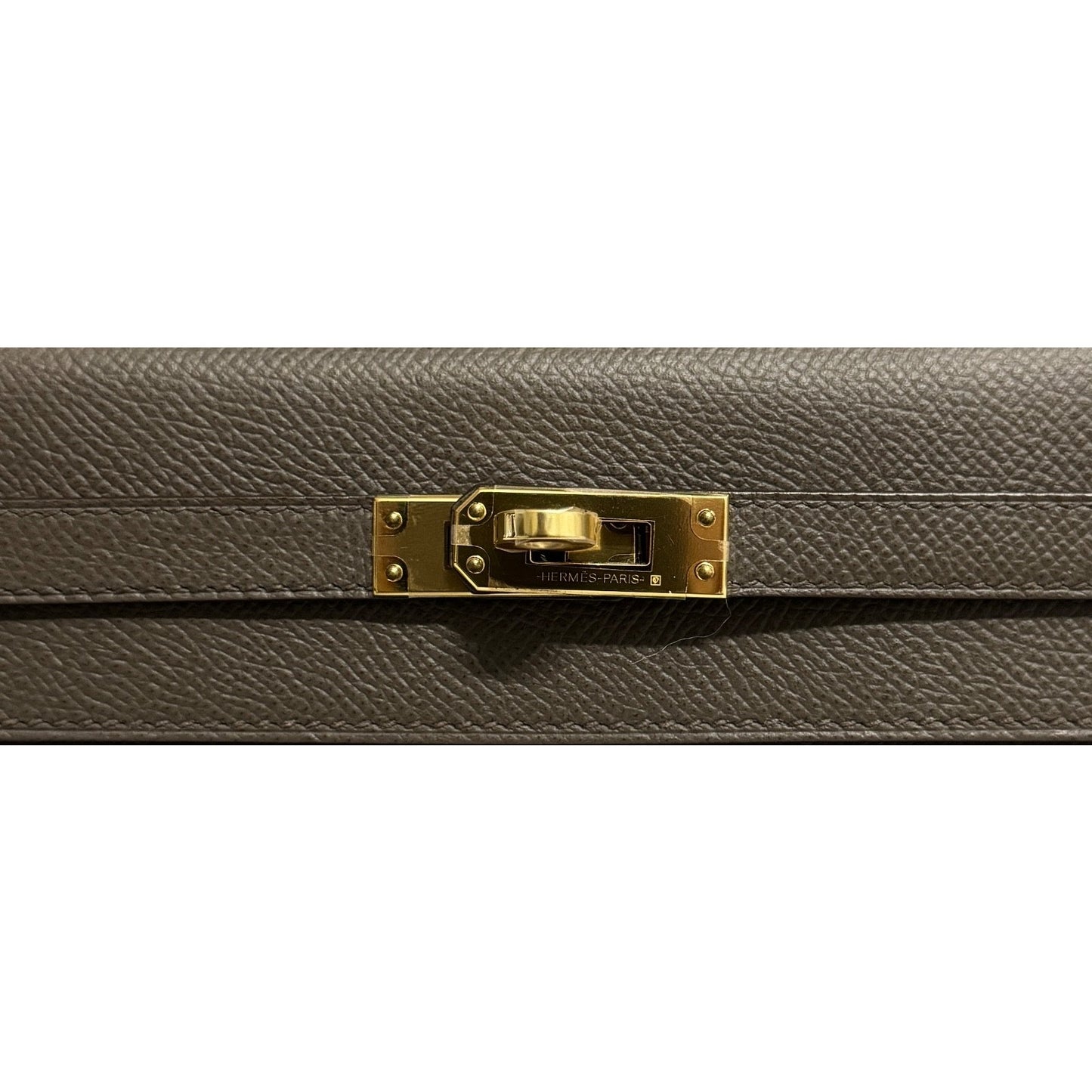 Hermes Kelly 25 Sellier Etain Gray Gris Epsom Leather Gold Hardware