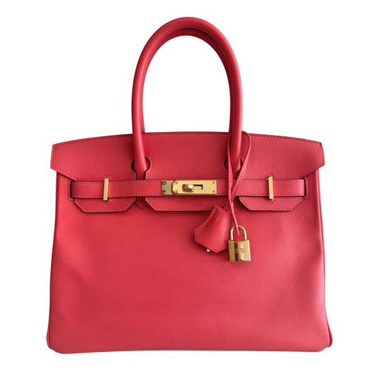Hermes Birkin 30 Rose Jaipur Pink Epsom Leather Gold Hardware