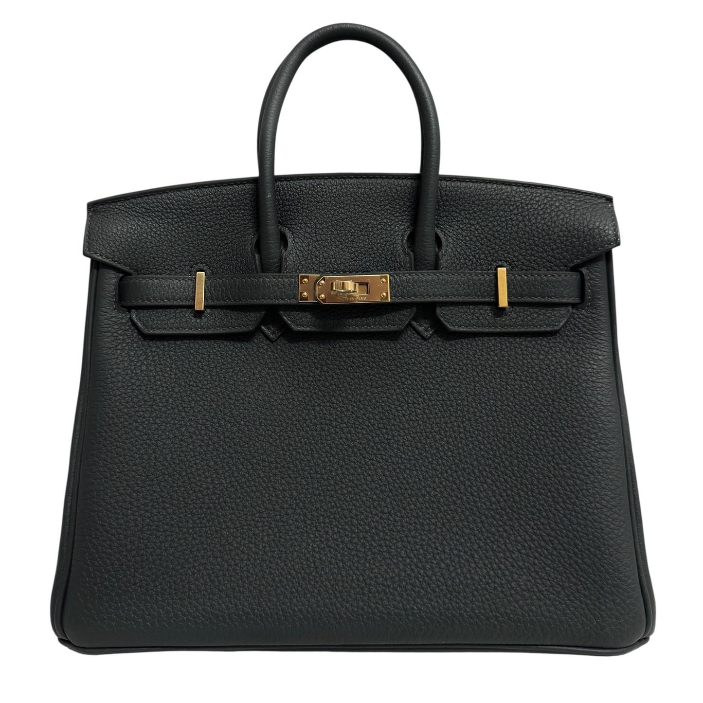 Hermes Birkin 25 Vert Mangrove Dark Green Togo Leather Permabrass Hardware NEW