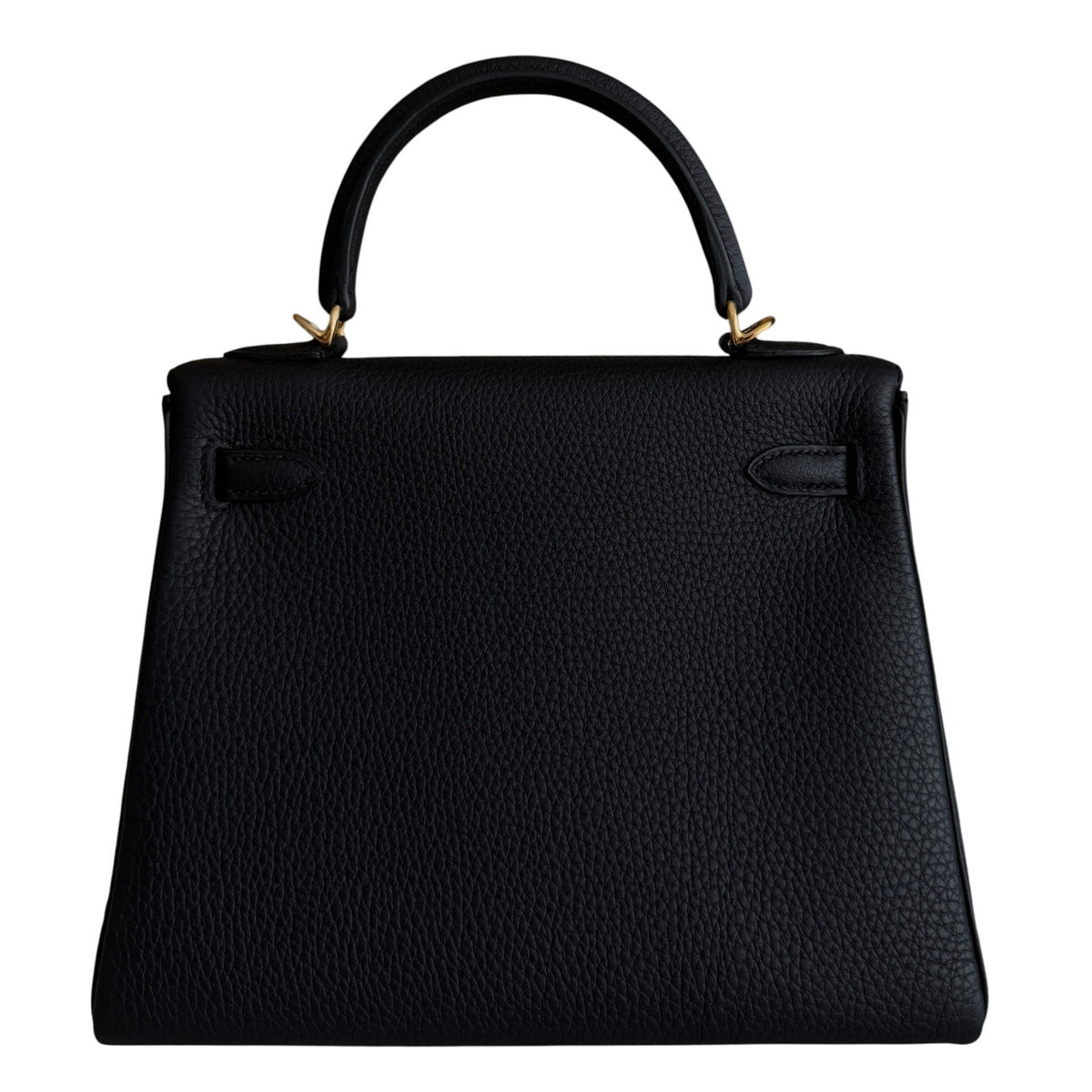Hermes Kelly 25 Black Noir Togo Leather Gold Hardware RARE