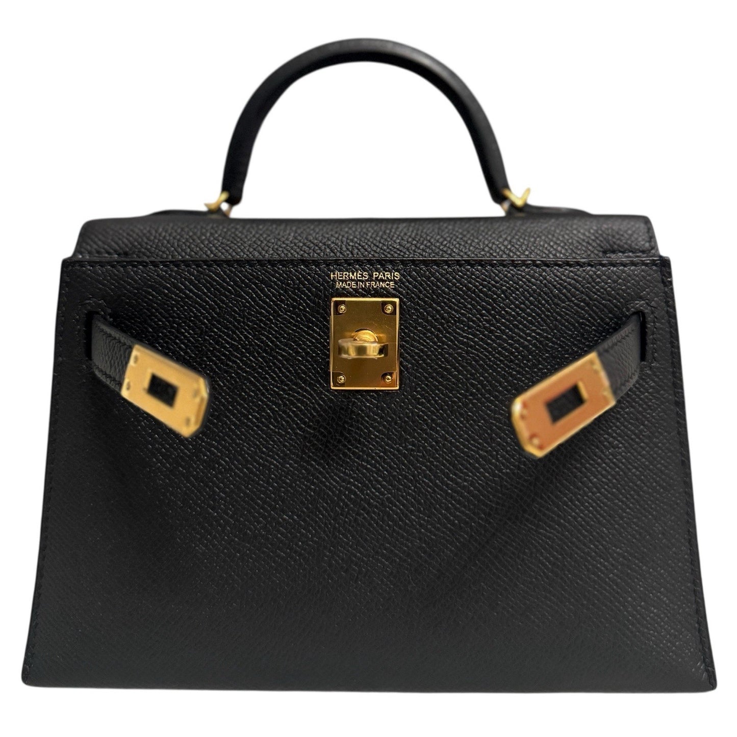 Hermes Kelly Mini 20 Black Noir Epsom Leather Gold Hardware