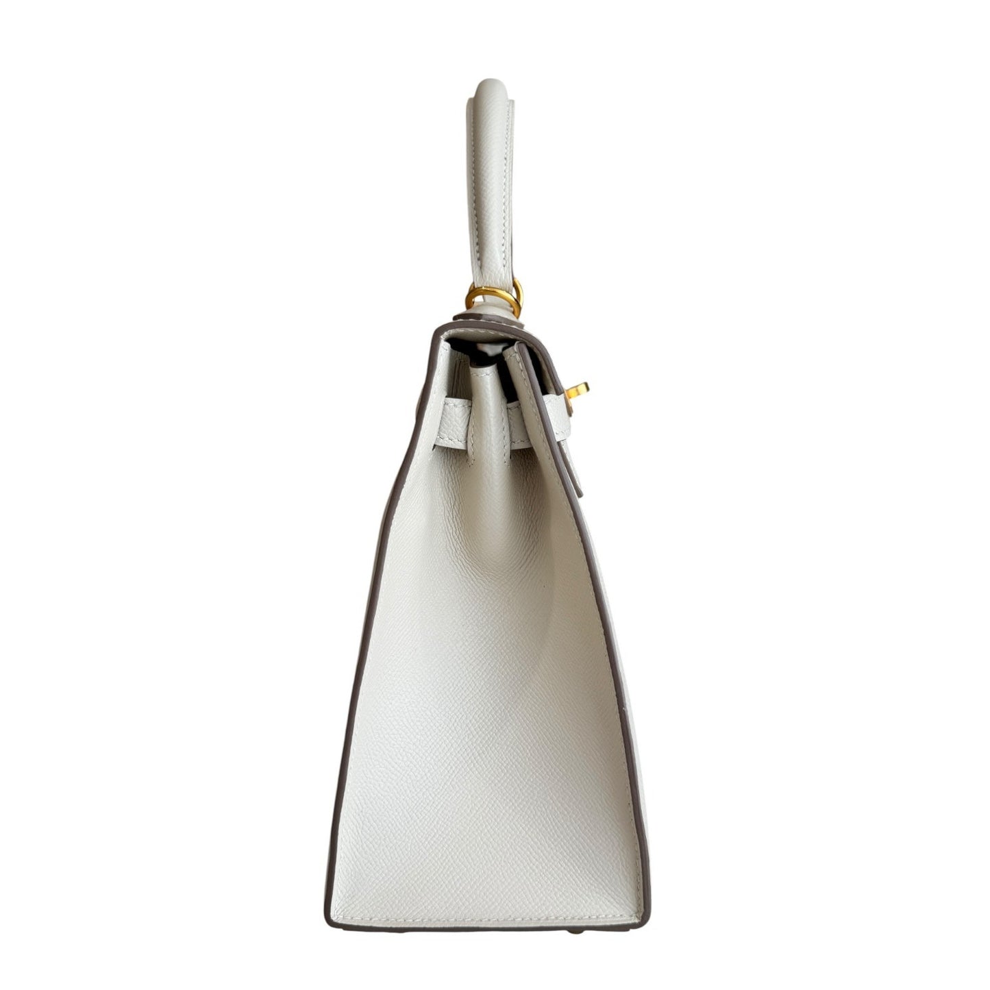 Hermes Kelly 28 Sellier Craie White Epsom Leather Gold Hardware RARE