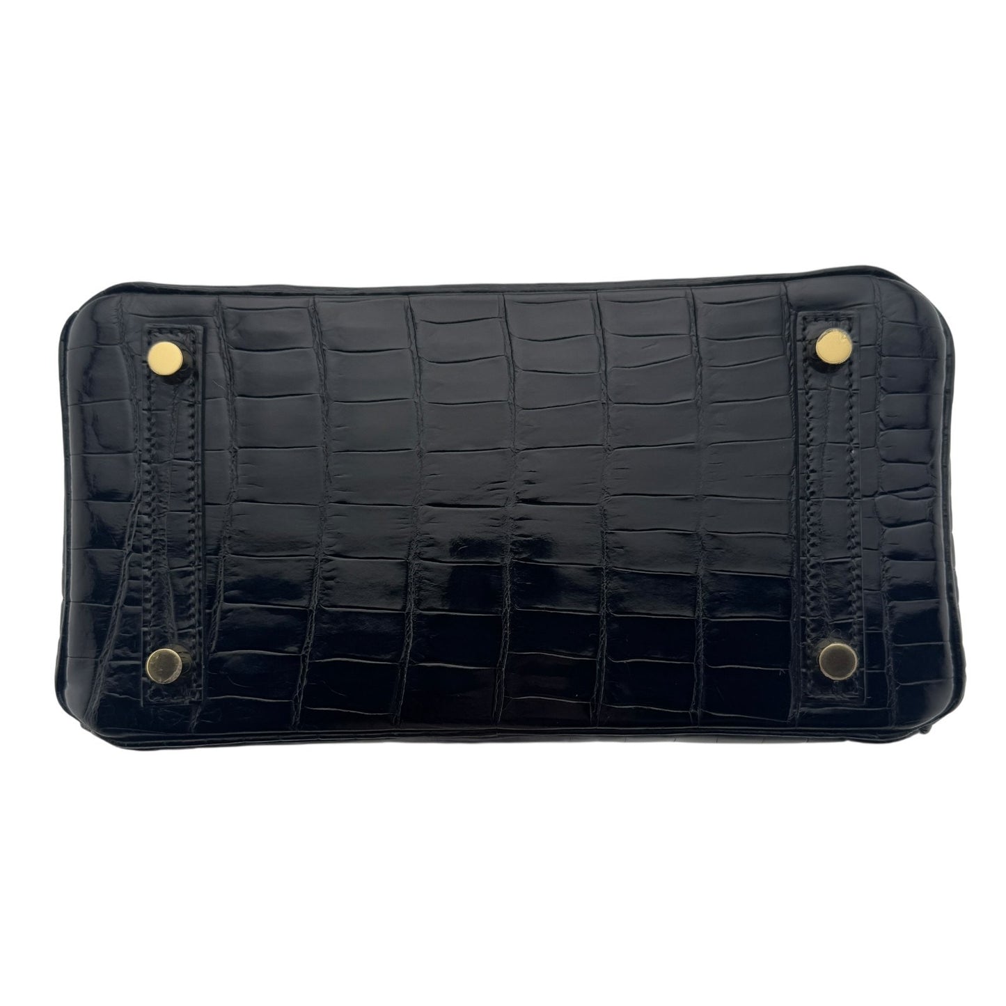 Hermes Birkin 25 Black Noir Niloticus Crocodile Leather Gold Hardware