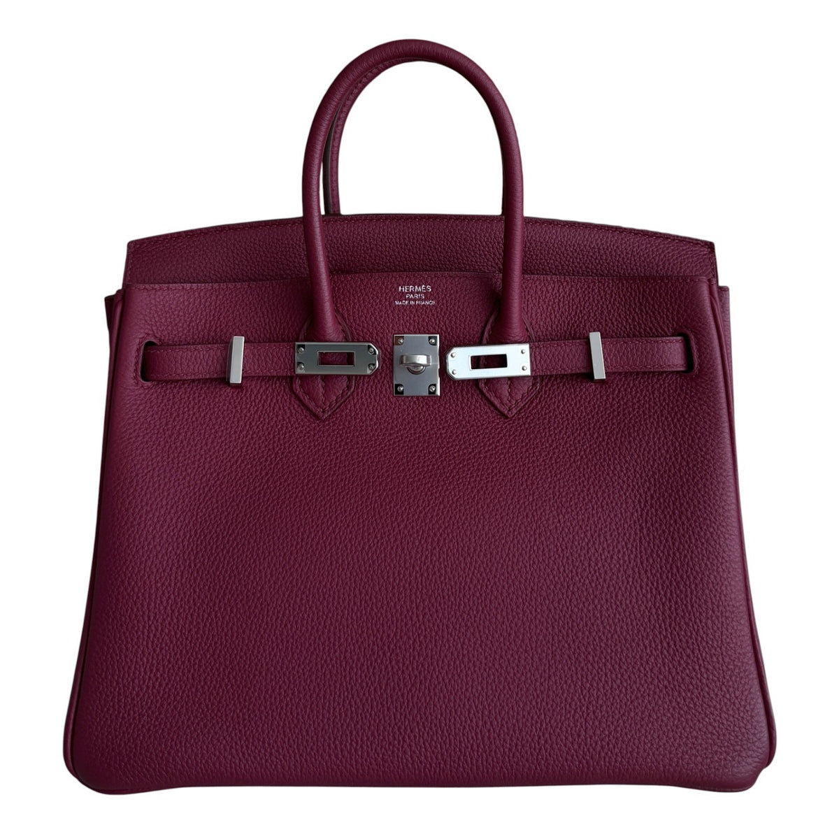 Hermes Birkin 25 Rouge Grenat Red Togo Leather Palladium Hardware RARE