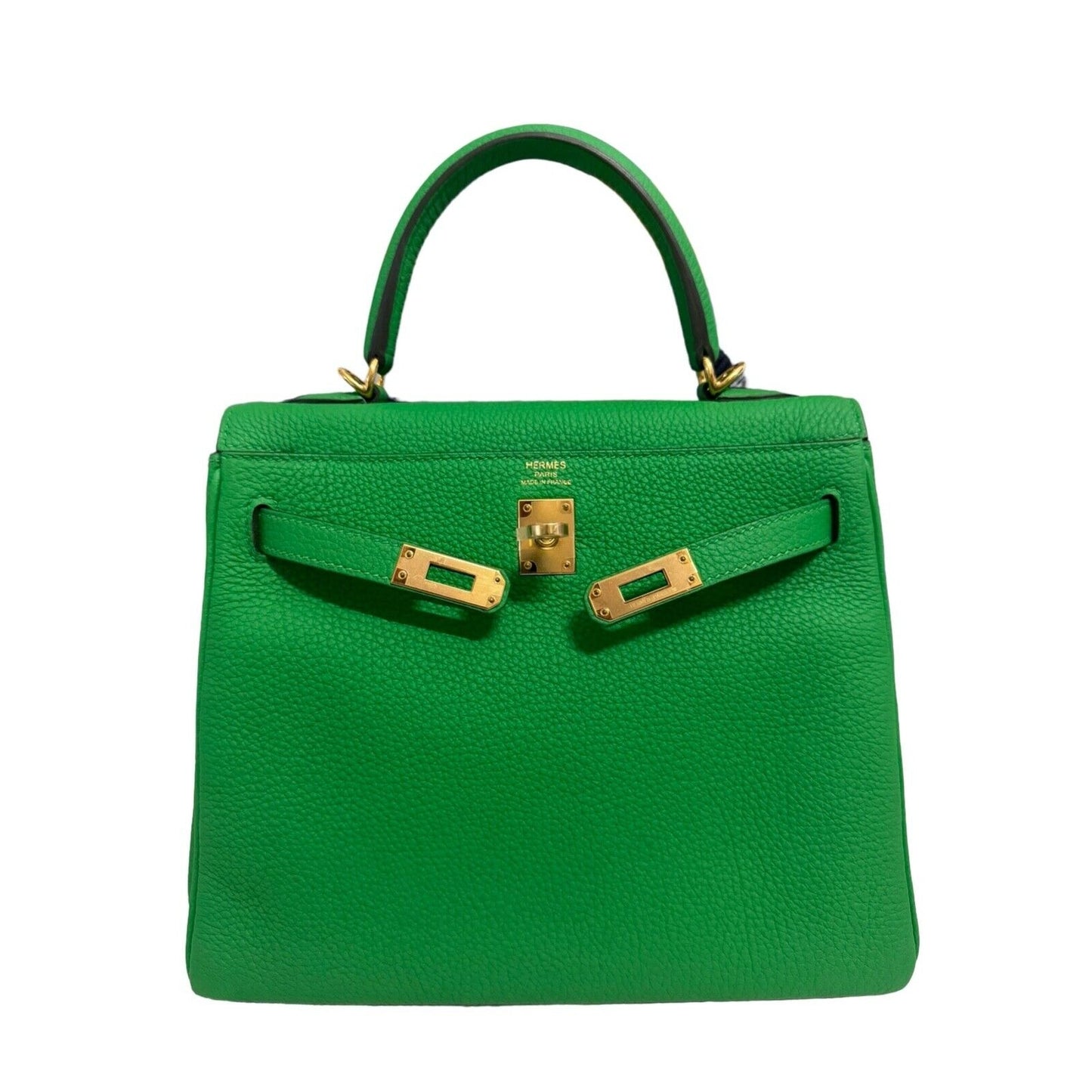 HERMES KELLY 25 BAMBOO GREEN TOGO LEATHER GOLD HARDWARE 2020 RARE