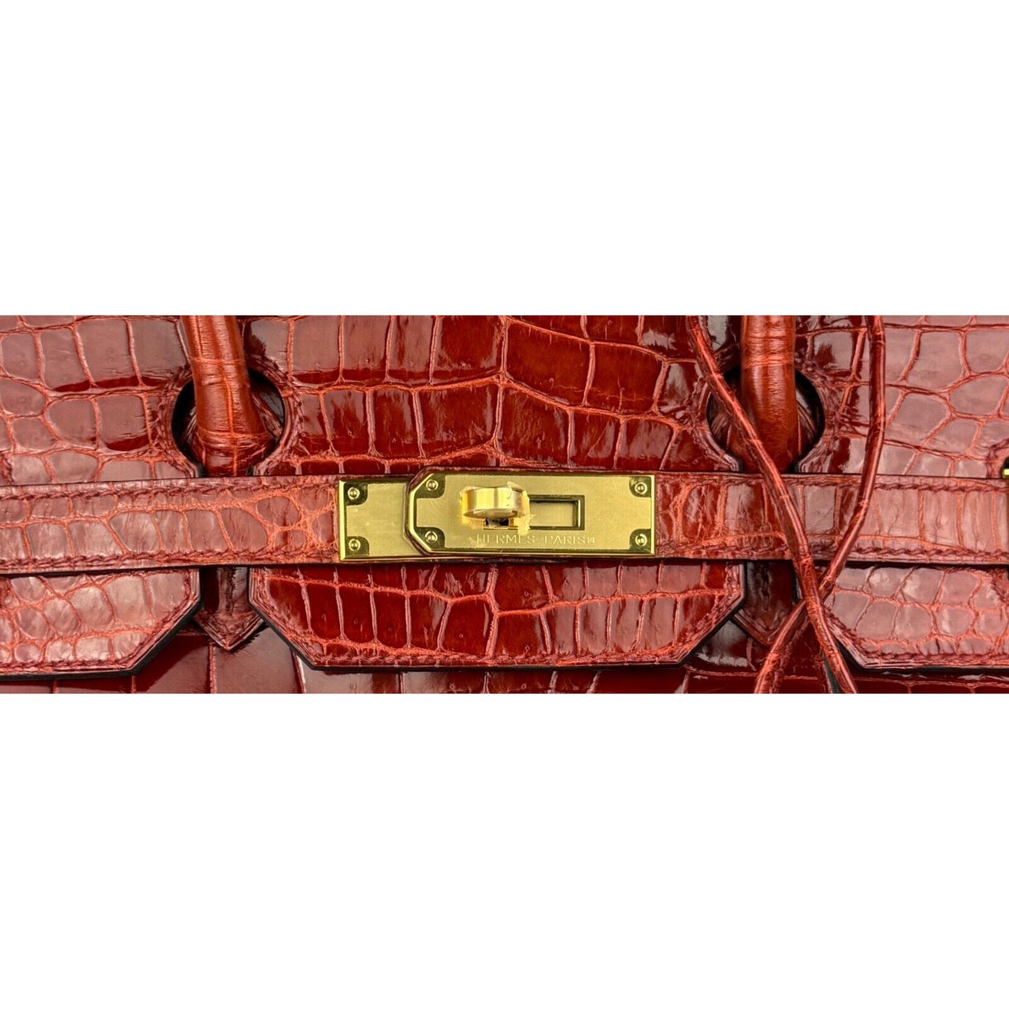 Hermes Birkin 35 Miel Honey Brown Crocodile Shinny Niloticus Nilo Gold Hardware