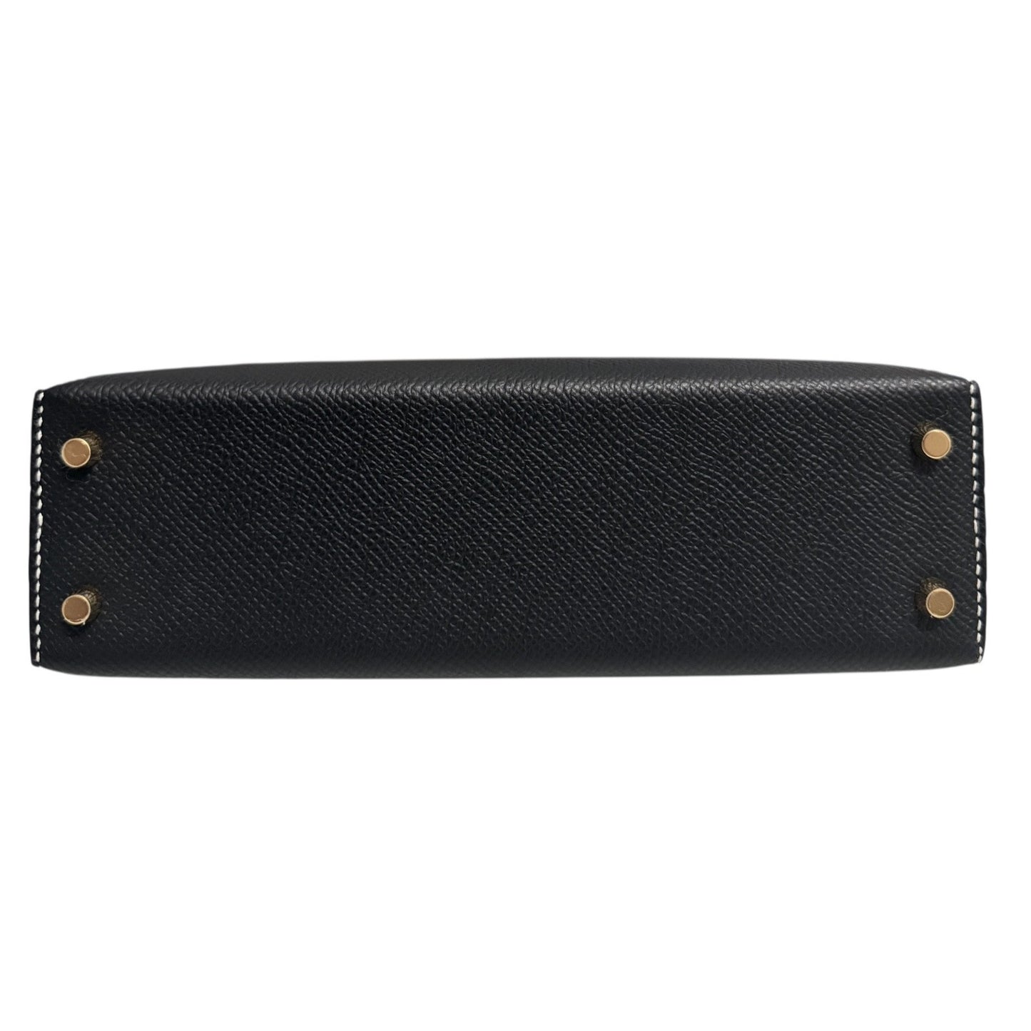 Hermes Kelly Mini 20 Special Order Black & Craie Epsom Leather Permabrass HWR