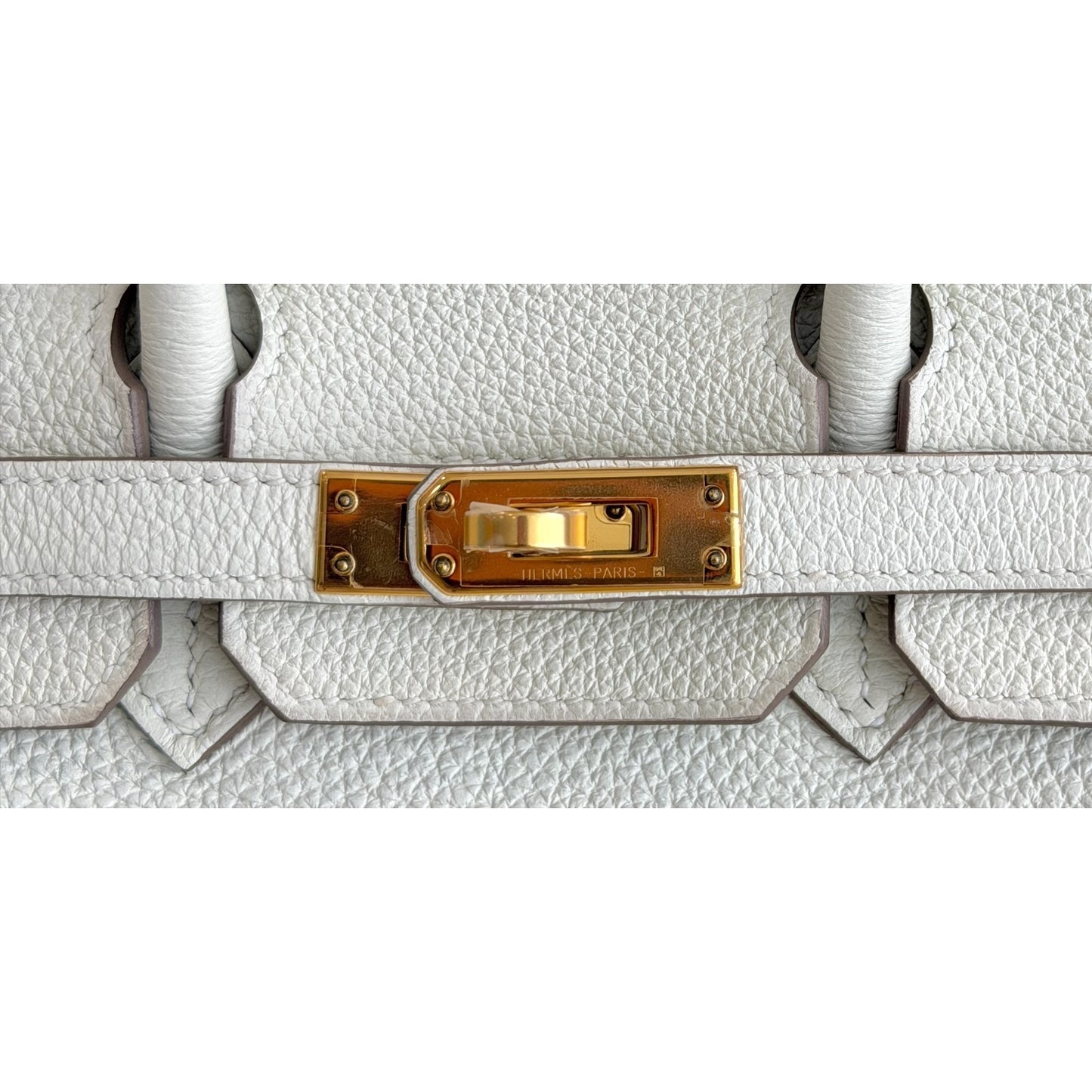 Hermes Birkin 25 Mushroom White Gray Togo Leather Gold Hardware