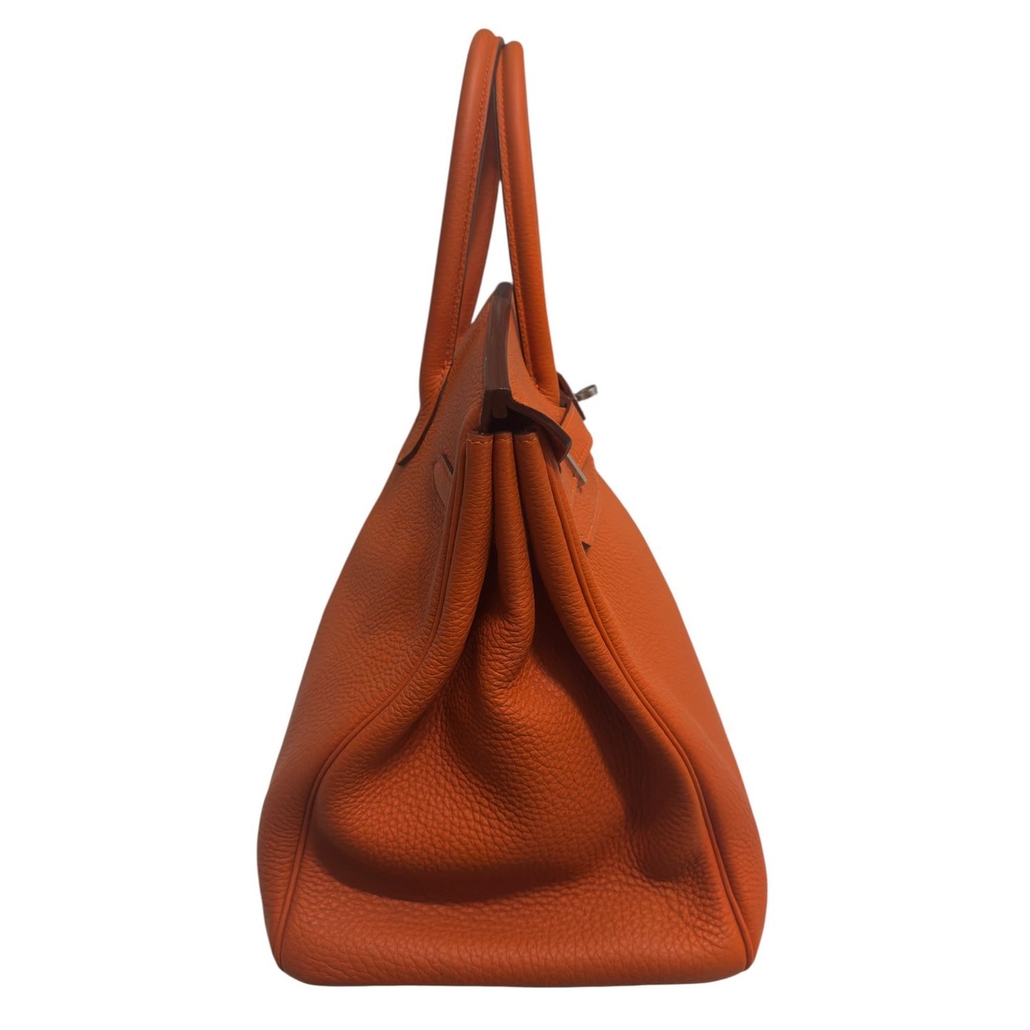 Hermes Birkin 35 Orange Togo Leather Palladium Hardware RARE