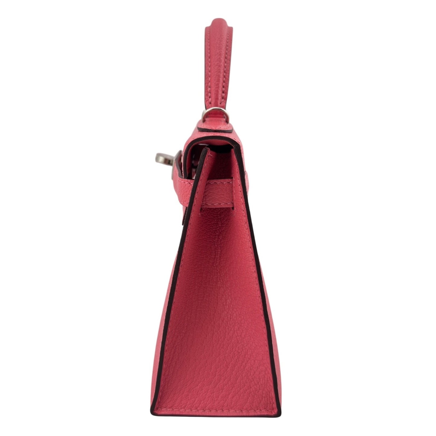 Hermes Kelly Mini 20 Rose Azalee Pink Chèvre Leather Palladium Hardware RARE