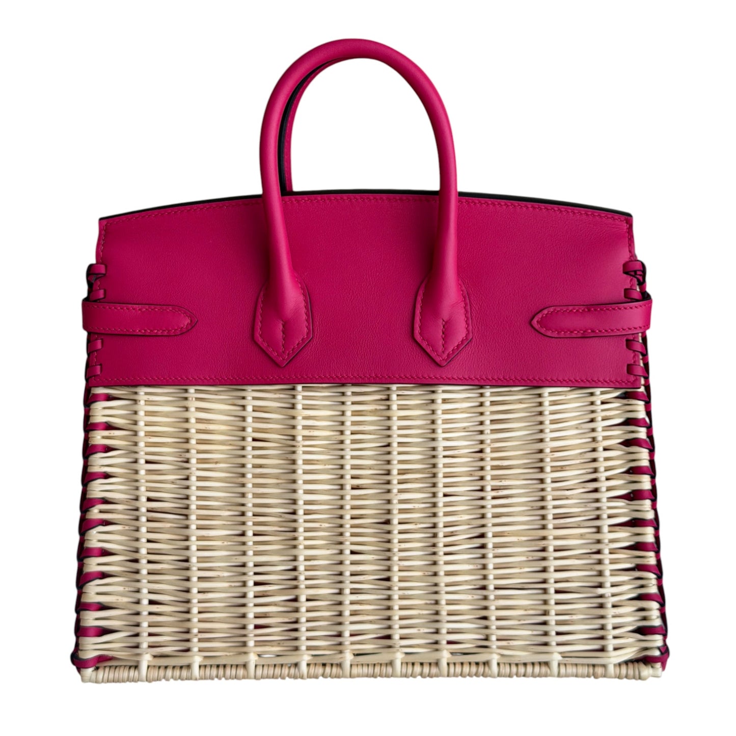 Hermes Birkin 25 Picnic Framboise Pink Leather Palladium Hardware RARE