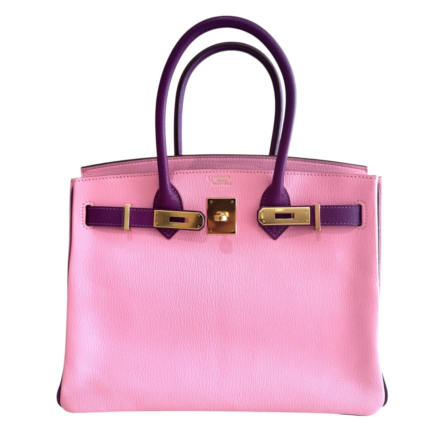 Hermes Birkin 30 Special Order Bubblegum Pink Anemone Purple Chevre Gold HWR