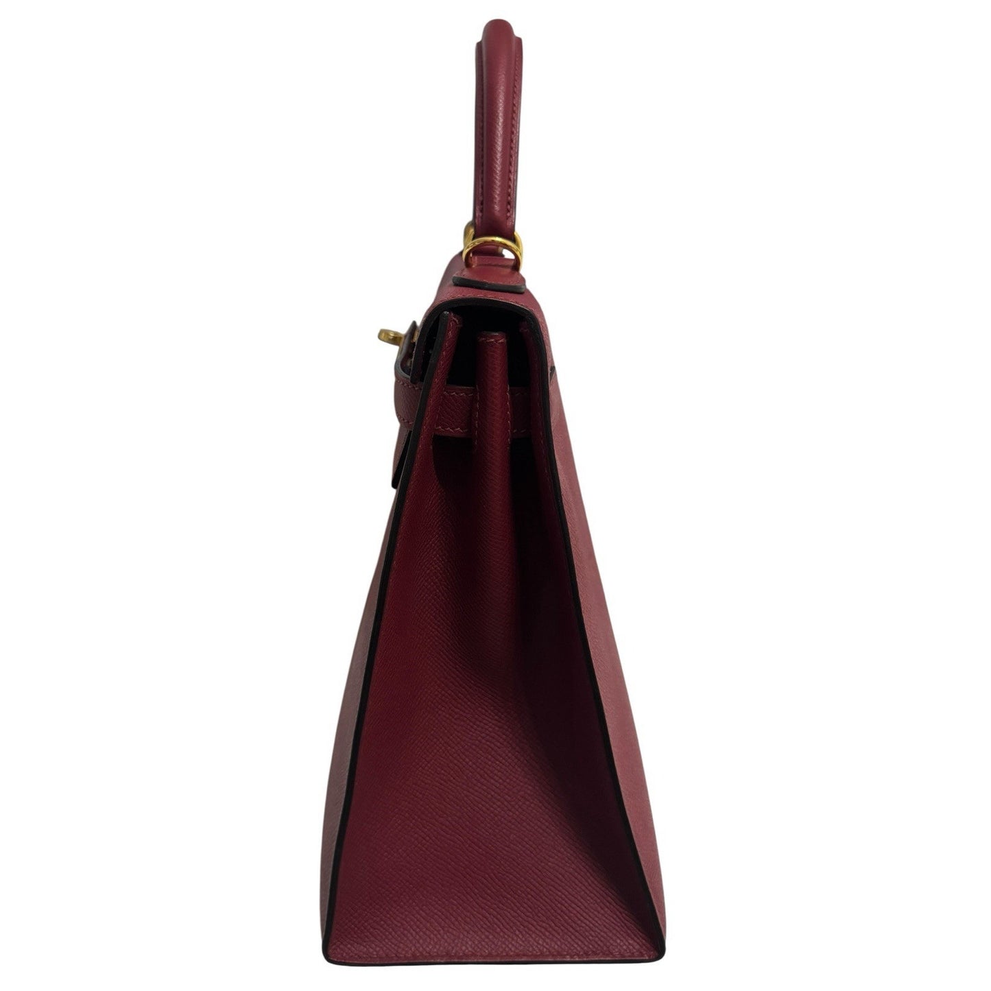 Hermes Kelly 32 Sellier Rouge Grenat Red Leather Gold Hardware