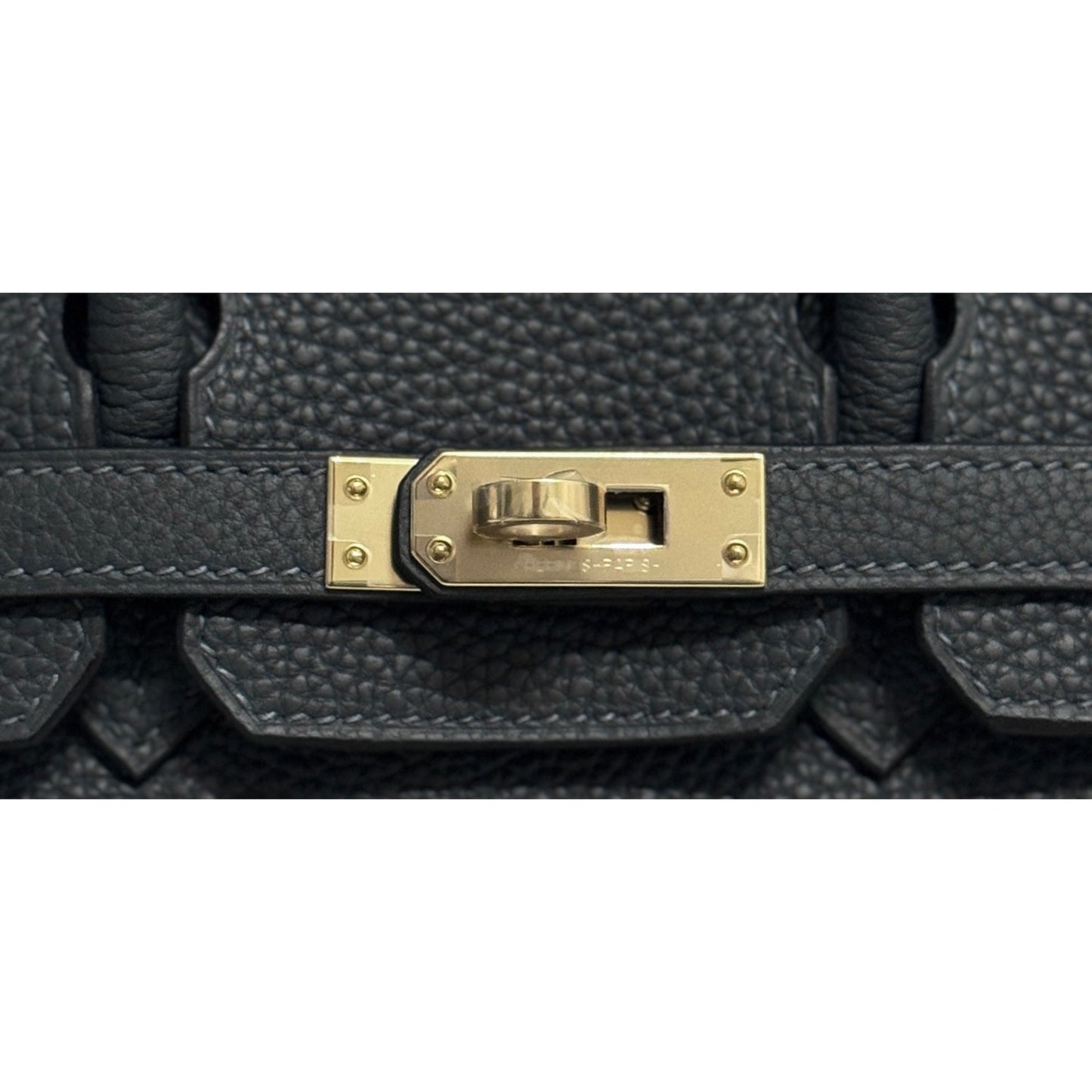 Hermes Birkin 25 Gris Misty Gray Togo Leather Permabrass Hardware Handbag NEW