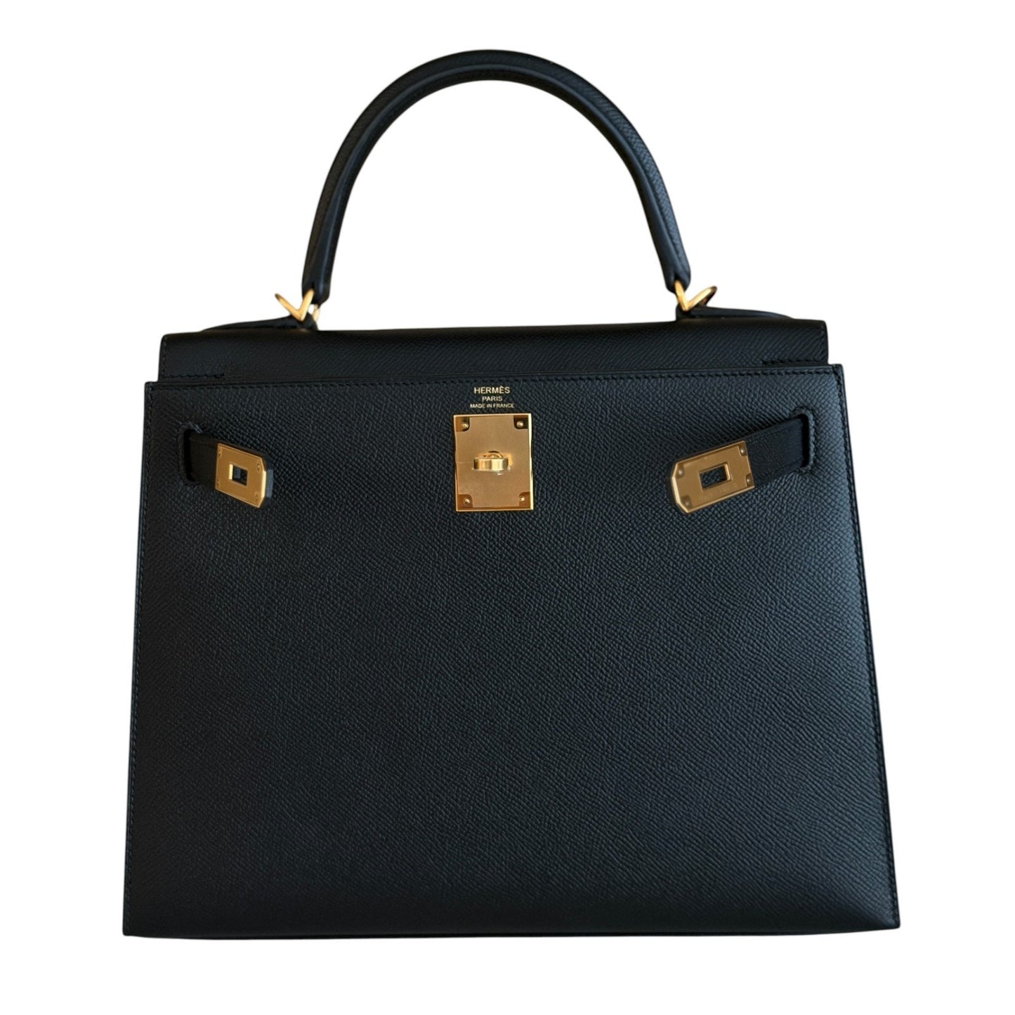 Hermes Kelly 28 Sellier Black Noir Epsom Leather Gold Hardware