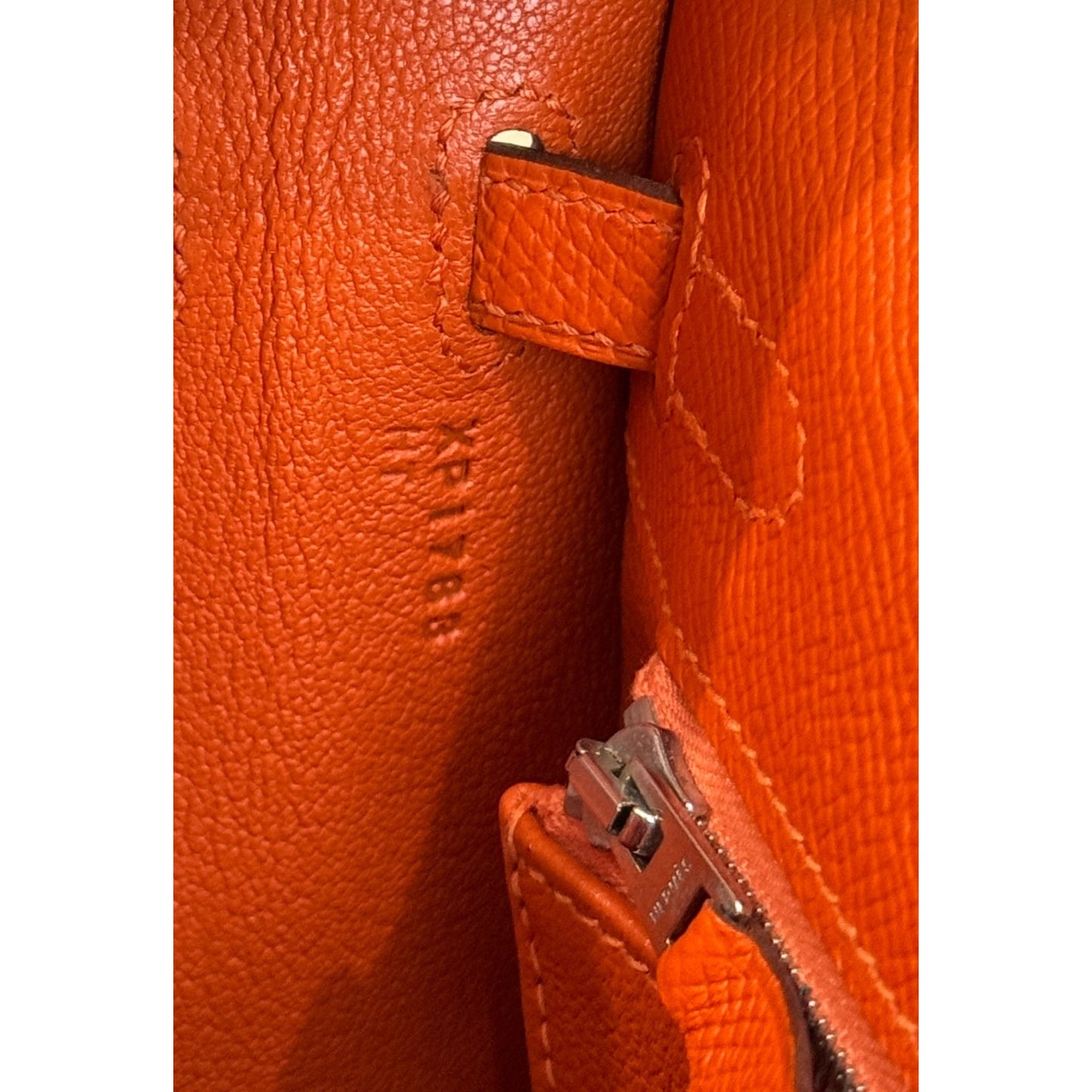 Hermes Kelly 25 Sellier Feu Orange Epsom Leather Palladium Hardware RARE