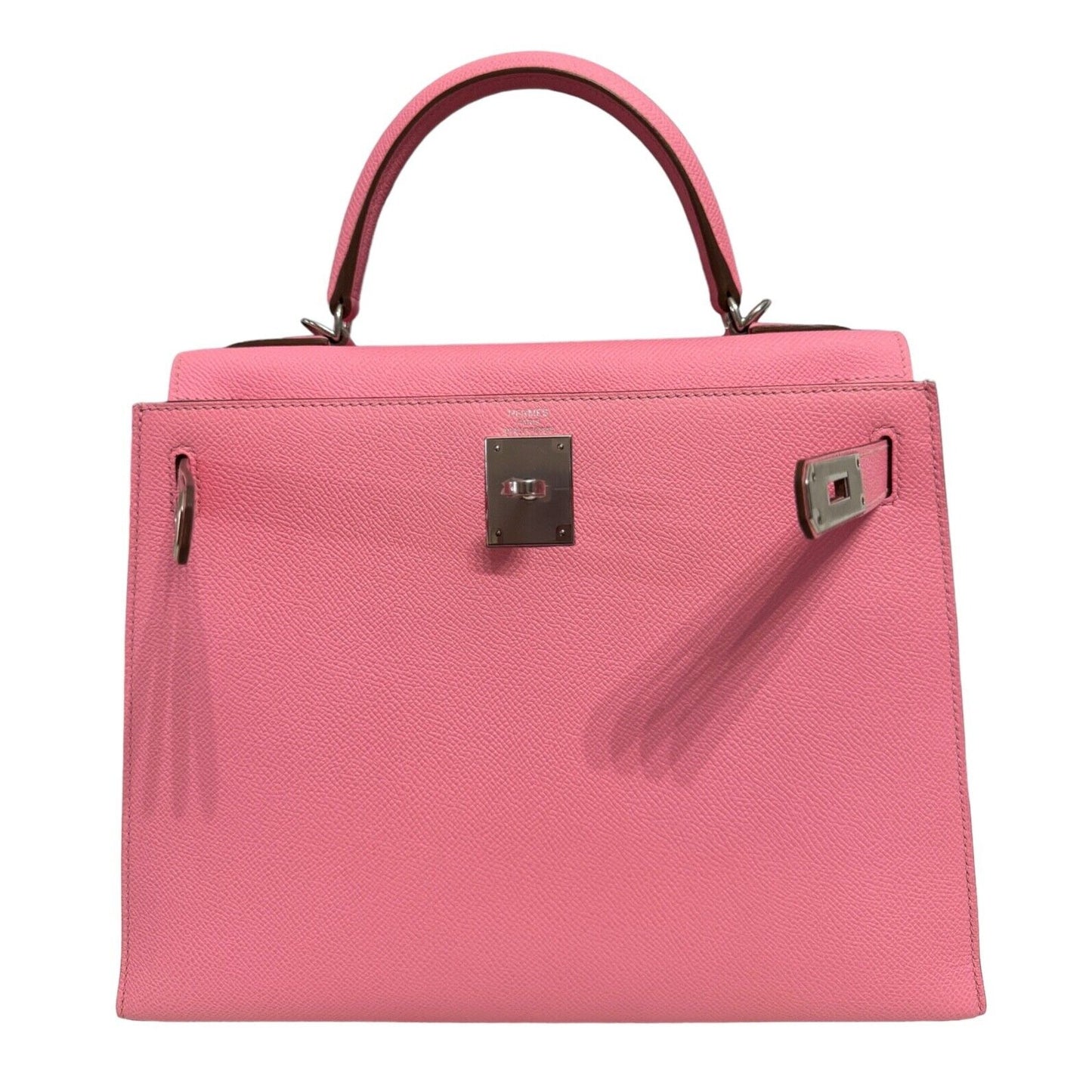 Hermes Kelly 28 Sellier Rose Confetti Pink Epsom Palladium Hardware