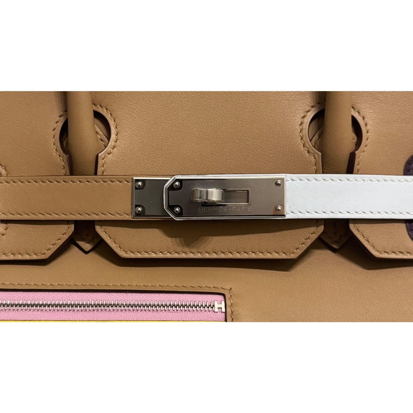 Hermes Birkin 30 Colormatic Chai Lime Mauve Sylvester Blue Brume Nata Leather