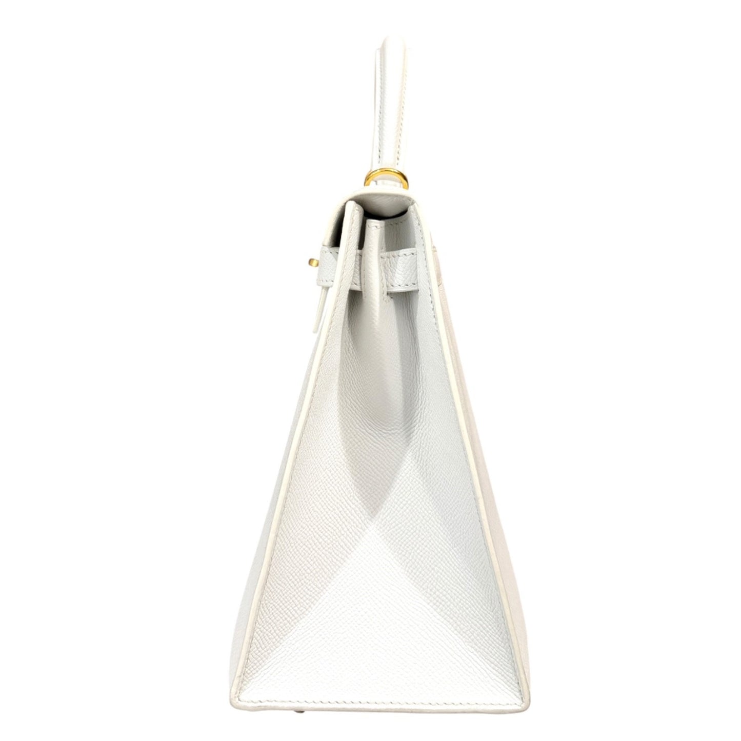 Hermes Kelly 28 Sellier White Blanc Epsom Leather Gold Hardware