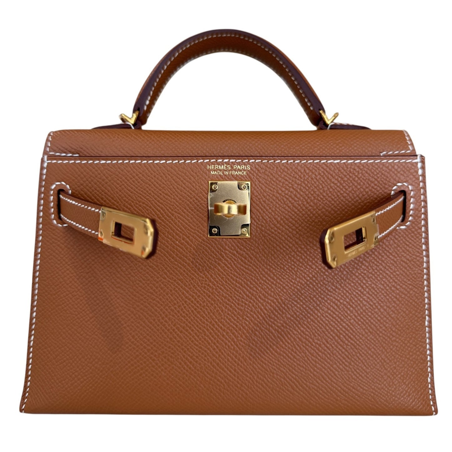 Hermes Kelly Mini 20 Gold Tan Epsom Leather Gold Hardware