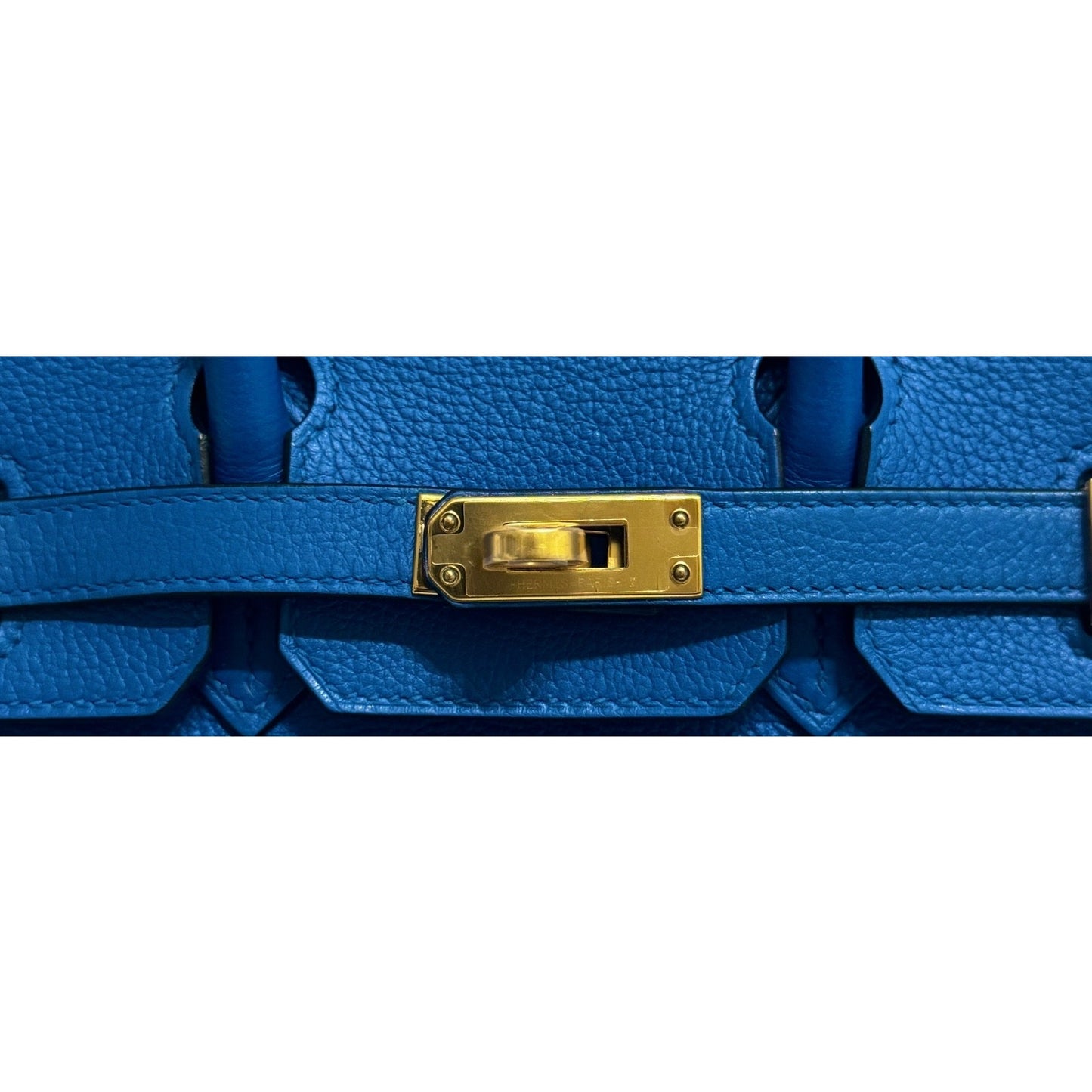 Hermes Birkin 25 Blue Zellige Novillo Leather Gold Hardware RARE