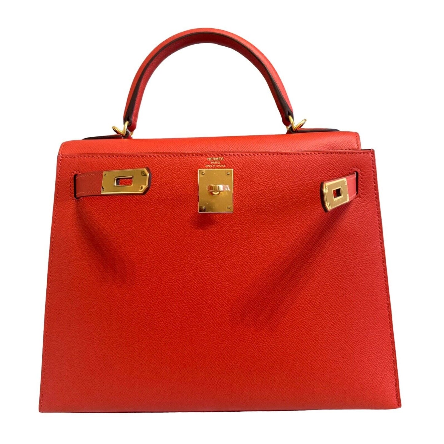 Hermes Kelly 28 Sellier Capucine Orange Red Epsom Leather Gold Hardware 2021