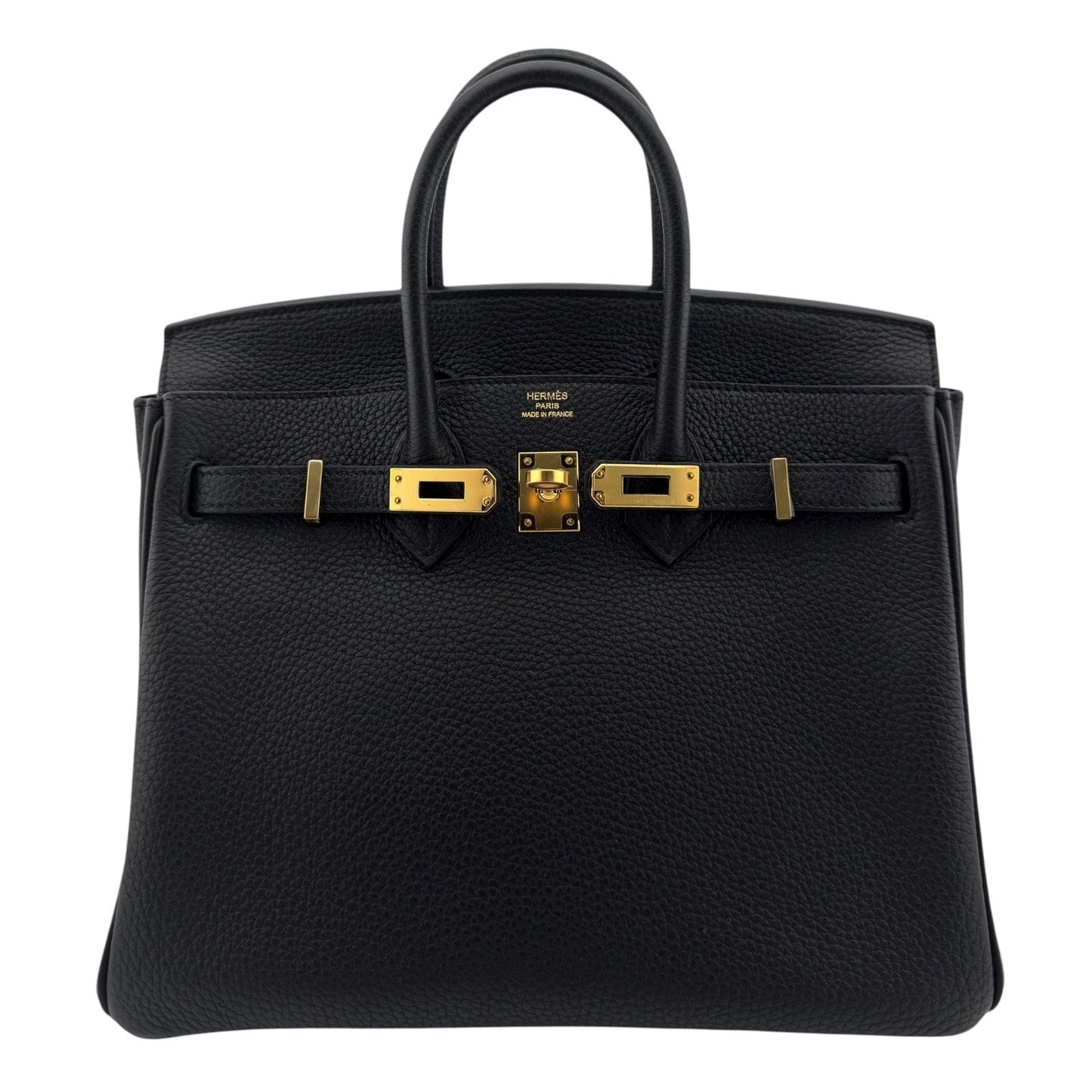 Hermes Birkin 25 Black Noir Togo Leather Gold Hardware Handbag
