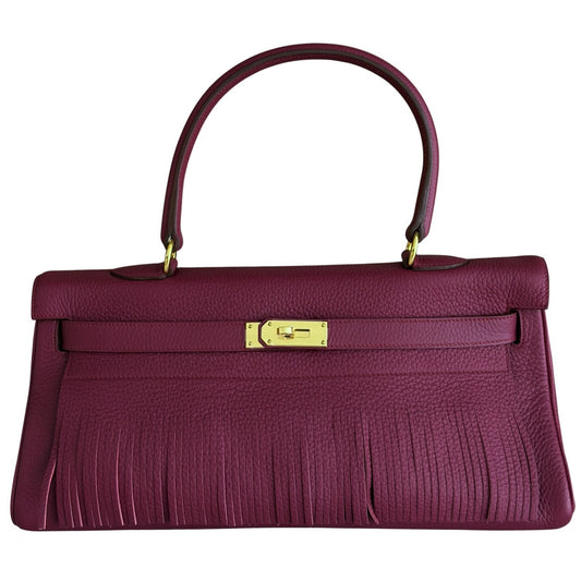 Hermes Birkin Shoulder JPG 42 Fringe Ruby Red Leather Gold Hardware RARE