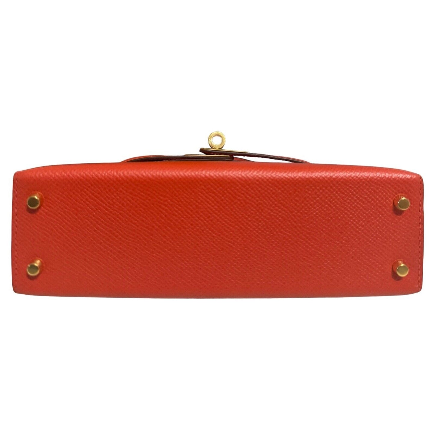 Hermes Kelly Mini 20 Capucine Orange Red Epsom Leather Gold Hardware