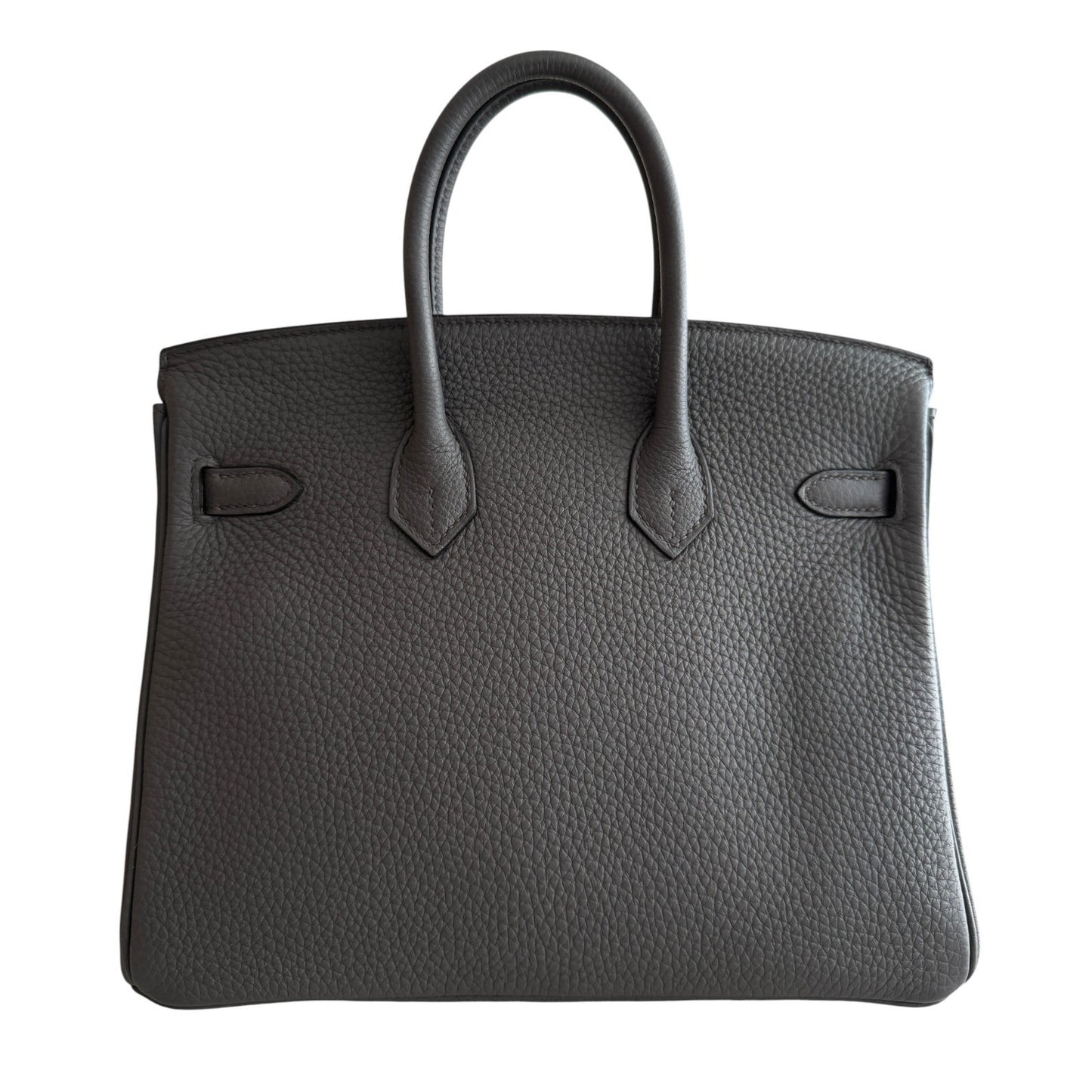 Hermes Birkin 25 Gris Etain Gray Togo Leather Gold Hardware Handbag